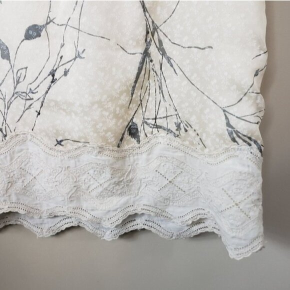 Lauren Moffatt | Silk Floral Print Short Sleeve Blouse Size Medium - Picture 3 of 7